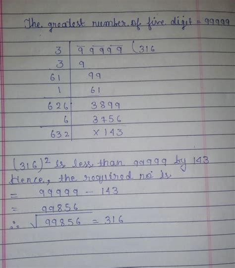 . Find the greatest number of five digits (5 digits) which is a perfect ...