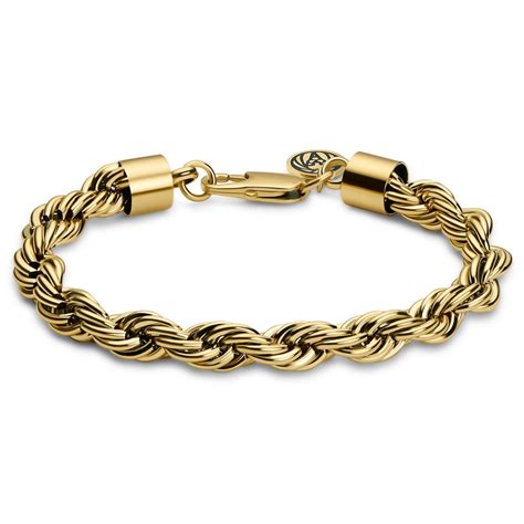 Essentials | 1/3" (8 mm) Gold-Tone Rope Chain Bracelet | In stock ...