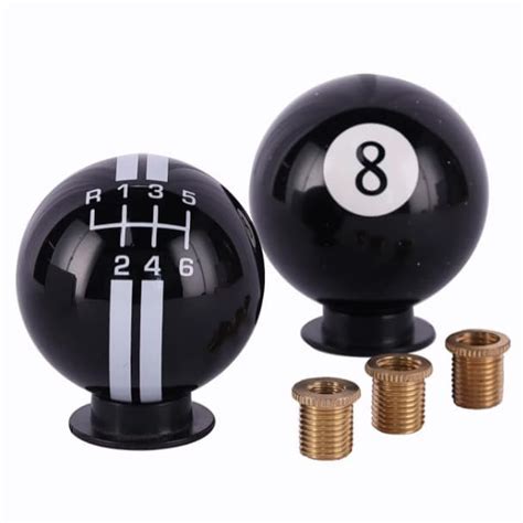 6 Speed Manual Car Gear Shift Knob with Thread Adapters ball shape ...