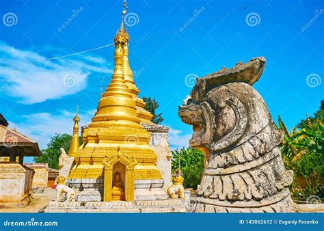 The Head of Leogryph, Kan Tu Kyaung Monastery, Pindaya, Myanmar Stock ...