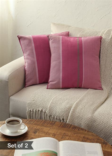 Get Utpal 100% Cotton Set Of 2 Cushion Covers-Purple at ₹ 449 | LBB Shop