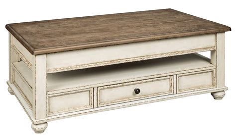 Signature Design by Ashley Realyn Lift Top Cocktail Table, 0, White ...