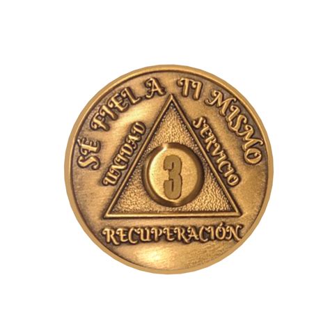 Spanish Sobriety Coin | 1-60 Years Engraved in Regular Numbers | AA Re ...