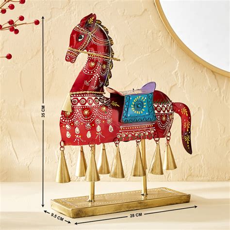 Buy Corsica Mystic India Metal Bell Horse Figurine from Corsica by Home ...