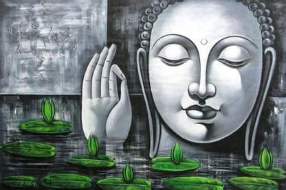 Lord Gautam Buddha Painting Poster Fully Waterproof Vinyl Sticker Print ...