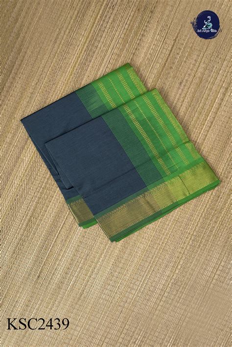 Grey Semi Silk Cotton Saree With Plain Pattern - Sri Arya Silks