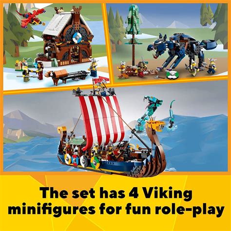 LEGO 31132 Creator 3in1 Viking Ship and The Midgard Serpent - 1192 Pie ...