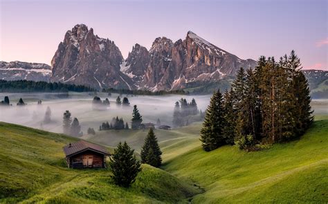 Dolomites Italy Foggy Mountains Wallpapers - Wallpaper Cave