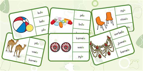 Graad 3 Klanke Wasgoedpennetjie Kaartjies -le