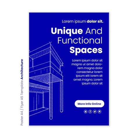 Hand drawn architecture project poster template | Free PSD