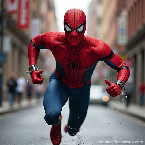 Spider Man Running Away | Stable Diffusion Online