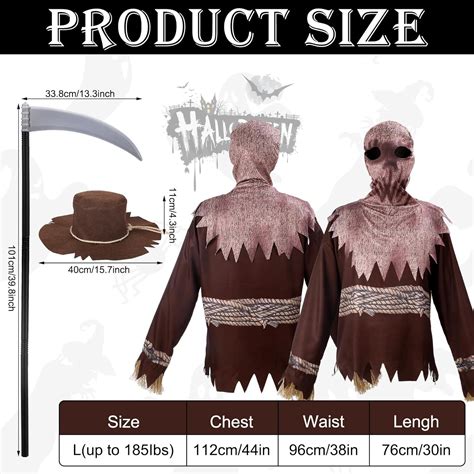 Seenelling 4Pcs Halloween Wicked Scarecrow Costume for Men India | Ubuy