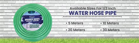 Cinagro 10 Meters Braided Hose Pipe with Tap Adapter and 3 Clamps for ...