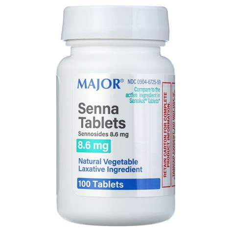 Senna Laxatives 8.6mg 100 Tablets | Works Fast Overnight | Senokot ...