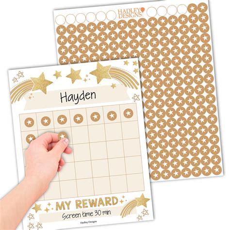 Buy 25 Gold Reward Sticker Chart for Kids Behavior Chart for Classroom ...