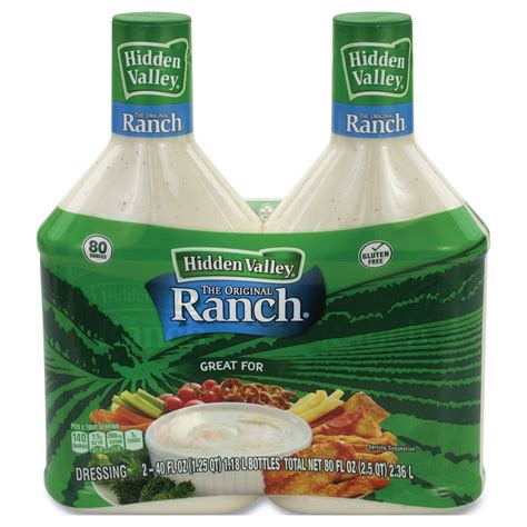 HIDDEN VALLEY, 40 oz Item Size, Bottle, Ranch Dressing - 807DE8|311 ...
