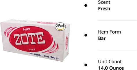 ZOTE Pink Laundry Soap Bar 7oz, 2-Pack, Catfish Bait, Citronella Scent ...
