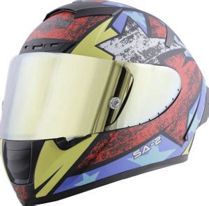 Steelbird SA-2 Star ISI Certified Full Face Graphic Helmet Motorbike ...