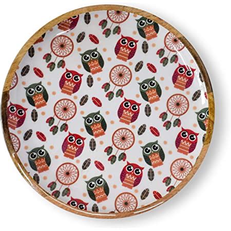 Buy BRICK BROWN ® Premium Wooden Serving Tray/Platter with Black Metal ...