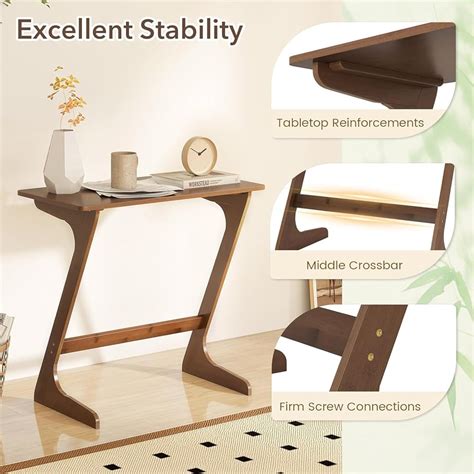 Tangkula Bamboo TV Tray Sofa Side Table, Z-Shaped India | Ubuy