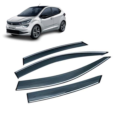 Oshotto Car Rain Wind Door Visor Side Window Deflector with Chrome ...