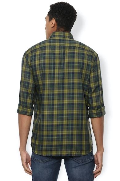 Buy Men Green Slim Fit Check Full Sleeves Casual Shirt Online - 587061 ...
