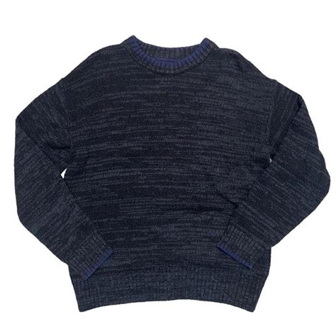 Urban outfitters black & blue sweater mens S black... - Depop