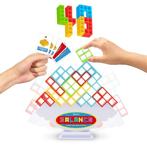 Buy Tetra Tower Stack Game for Kids | 32 Blocks + 22 Card Game – ToyBuddy