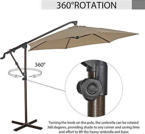 Buy AWQM 10 ft Cantilever Umbrella,Outdoor Aluminum Offset Patio ...