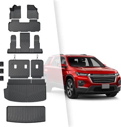 Amazon.com: HOUCLEMIC Floor Mats for 2018-2023 Chevy Traverse 7 Seats ...