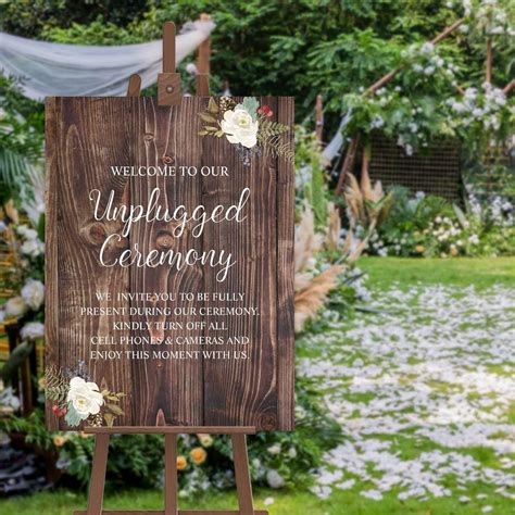 Amazon.com: Unplugged Ceremony Large Wedding Sign Modern Calligraphy ...