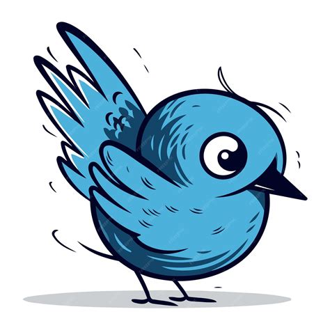 Premium Vector | Blue bird cartoon vector illustration isolated on ...