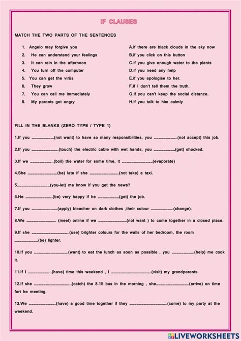 Image result for If Course Worksheet