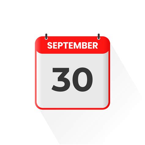 30th September calendar icon. September 30 calendar Date Month icon ...