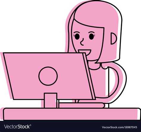 Icon of a Lady Using Computer 的图像结果