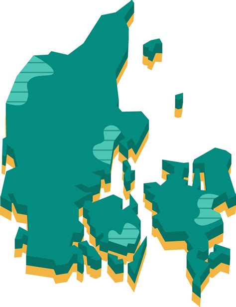 3d map of Denmark 11675654 PNG
