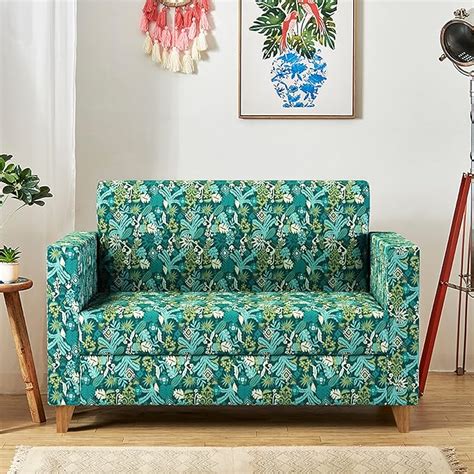 Chumbak Modern Loveseat - Tropical Ikkat (2 Seater Sofa, Sheesham Wood ...