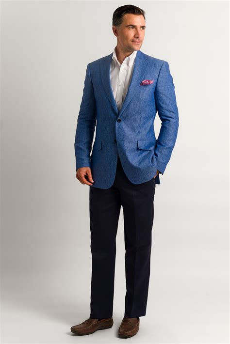 Tailored Blue Linen Jacket - Roderick Charles