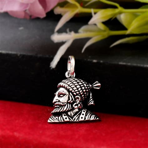 "Shivaji Maharaj Pendant Locket in Oxidized Silver - Majestic Tribute ...
