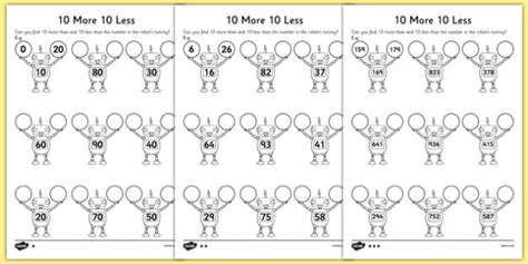 1 Less than Robot Worksheet 的图像结果