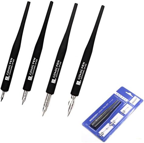 GOODIEBOX Set of 6 Calligraphy & Comic Dip Pens Pen Holder in 2 Pieces ...