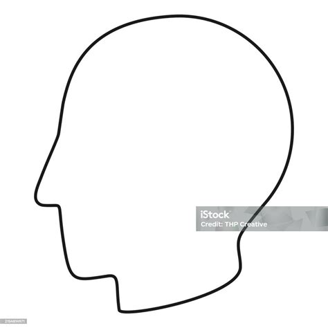Outline Of Human Head Side On Vector Stock Illustration - Download Image Now - Anthropomorphic ...