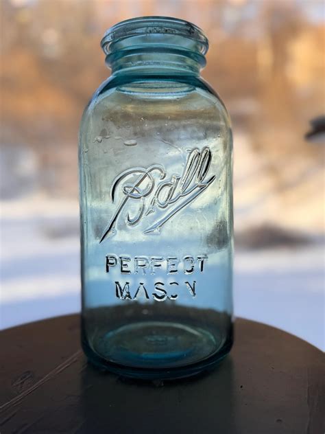 Half-gallon BALL Mason Jar “perfect Mason” Aqua Blue Mason Jar (#5) - Etsy