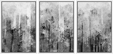 Buy wall26 Framed Canvas Print Wall Art Set Black & White Paint ...