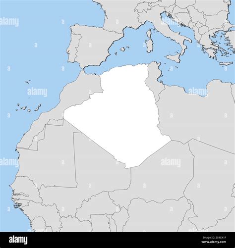 Map of Algeria and nearby countries, Algeria is highlighted in white Stock Vector Image & Art ...