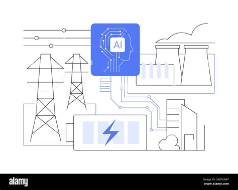 AI-Enhanced Energy Grid Management abstract concept vector illustration ...