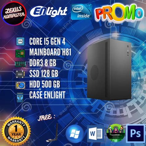 Jual PC KOMPUTER CPU RAKITAN OFFICE ADMIN INTEL I5 GEN 4 DDR3 8 GB LX68 ...