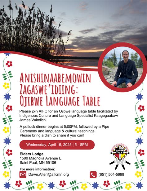 AIFC: Anishinaabemowin Zagaswe’idiing – Ojibwe Language Table with Kaagegaabaw James Vukelich ...