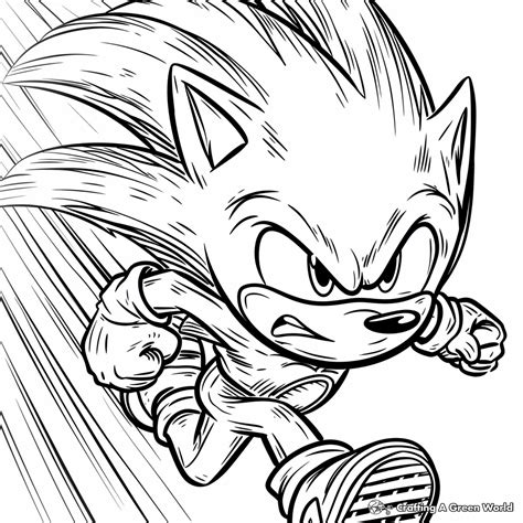 Super Sonic Coloring Pages For Kids