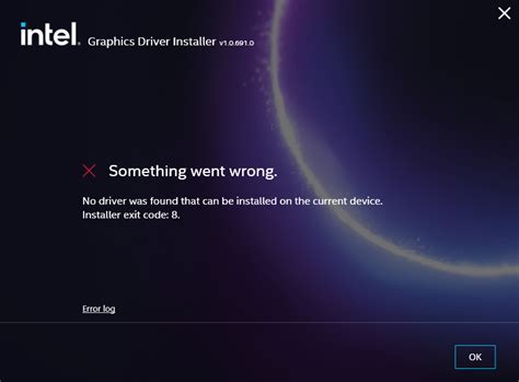 Image result for Intel Graphics Driver Installer Error